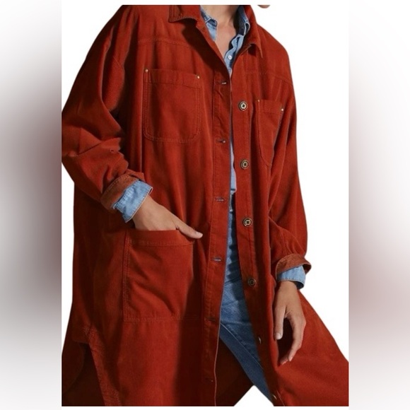 Pilcro Oversized Dusty Salmon Jacket Dress. Different Color Than Shown Here - Picture 8 of 11